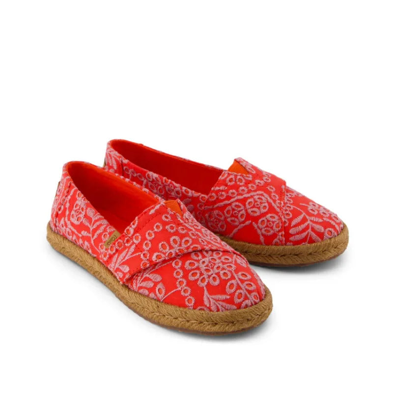 Toms Toms Υφασμάτινες Εφηβικές Εσπαντρίγιες σε Κόκκινο Χρώμα Εσπαντρίγιες Κορίτσι / Espadrilles Girl 10022095-f
