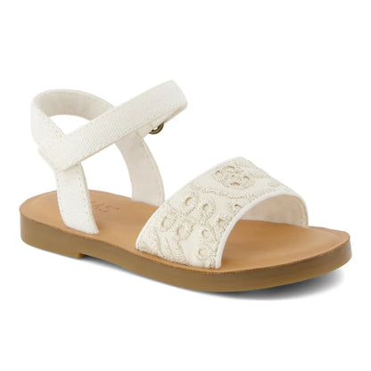 Toms Toms Παίδικα Πέδιλα για Κορίτσια Χρυσά Πέδιλο Κορίτσι / Sandals Girl 10022098_T_Girl_Remi_EgretBotanicalEyelet_45