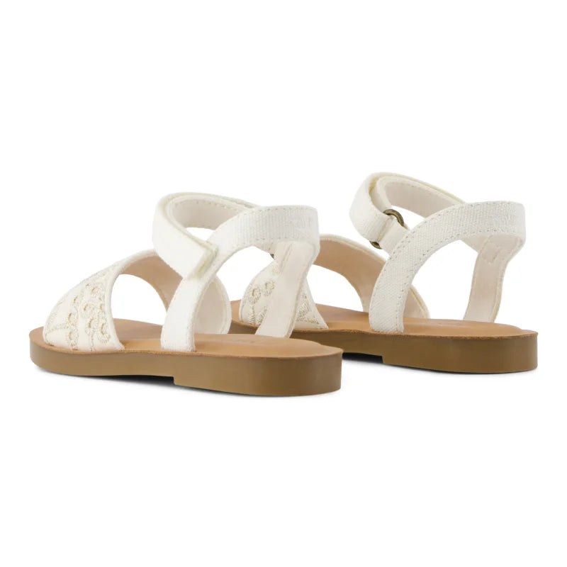 Toms Toms Παίδικα Πέδιλα για Κορίτσια Χρυσά Πέδιλο Κορίτσι / Sandals Girl 10022098_T_Girl_Remi_EgretBotanicalEyelet_B