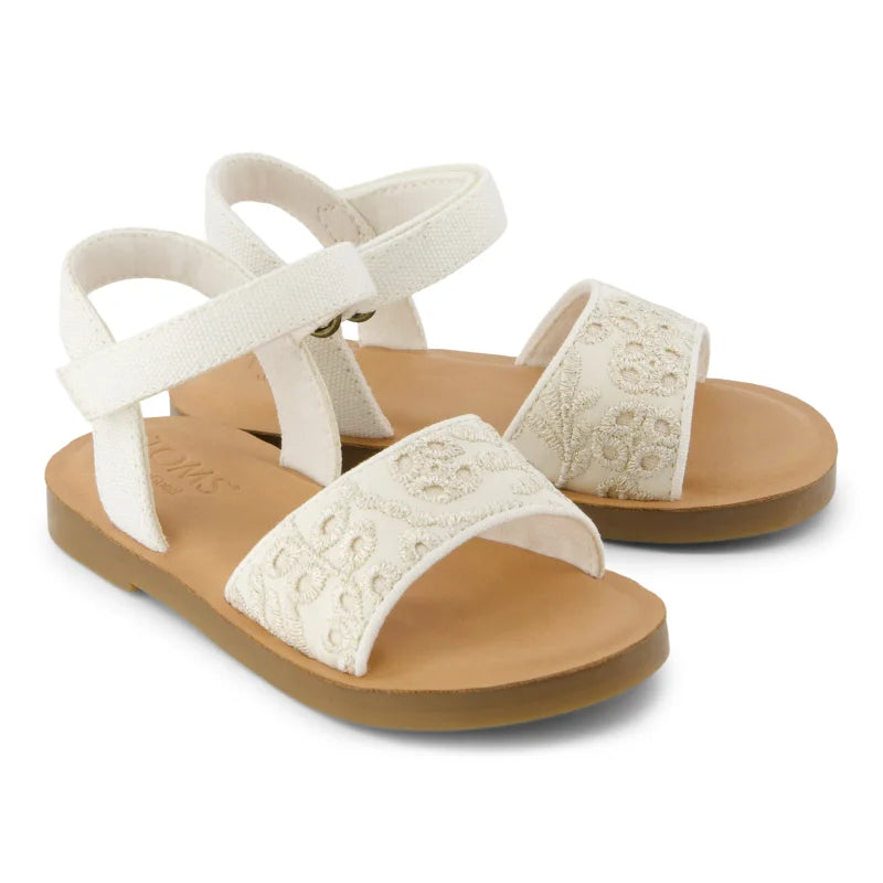 Toms Toms Παίδικα Πέδιλα για Κορίτσια Χρυσά Πέδιλο Κορίτσι / Sandals Girl 10022098_T_Girl_Remi_EgretBotanicalEyelet_F