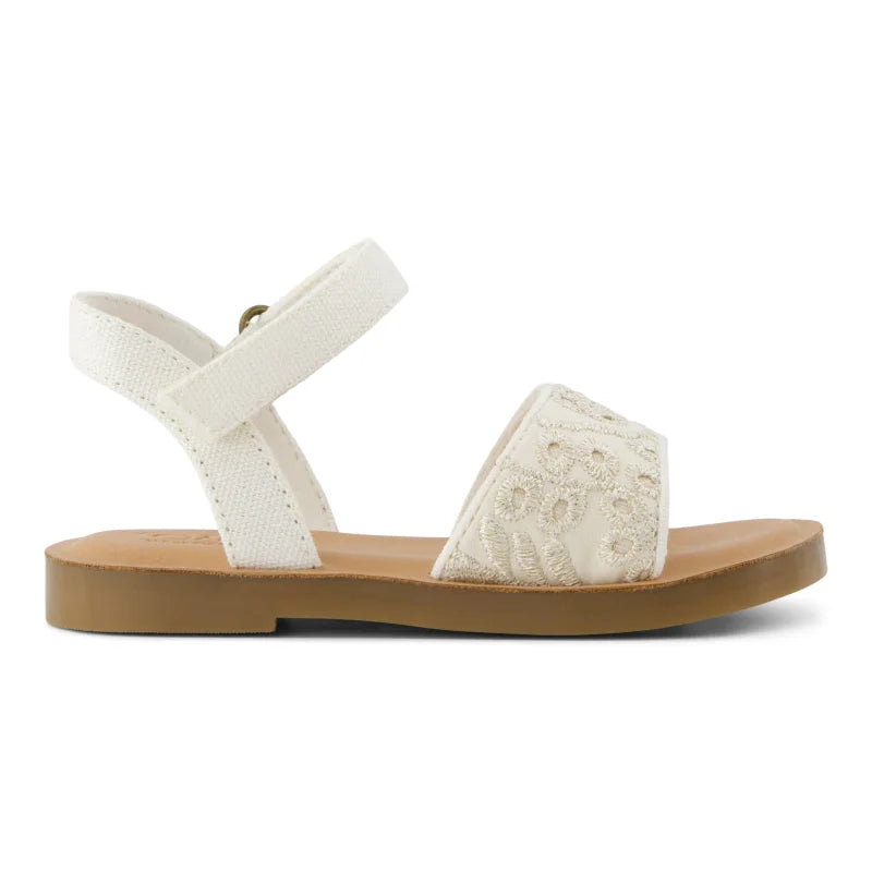 Toms Toms Παίδικα Πέδιλα για Κορίτσια Χρυσά Πέδιλο Κορίτσι / Sandals Girl 10022098_T_Girl_Remi_EgretBotanicalEyelet_S