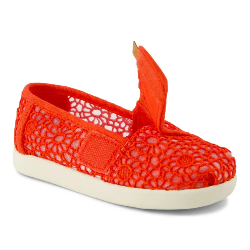 Toms Toms Παιδική Υφασμάτινη Εσπαντρίγια Κόκκινη Εσπαντρίγιες Κορίτσι / Espadrilles Girl 10022105_T_Girl_AlpargataClassic_FlameMoroccanCrochet_45-2