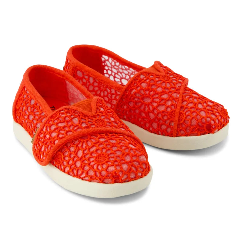 Toms Toms Παιδική Υφασμάτινη Εσπαντρίγια Κόκκινη Εσπαντρίγιες Κορίτσι / Espadrilles Girl 10022105_T_Girl_AlpargataClassic_FlameMoroccanCrochet_F