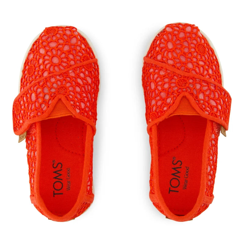 Toms Toms Παιδική Υφασμάτινη Εσπαντρίγια Κόκκινη Εσπαντρίγιες Κορίτσι / Espadrilles Girl 10022105_T_Girl_AlpargataClassic_FlameMoroccanCrochet_T
