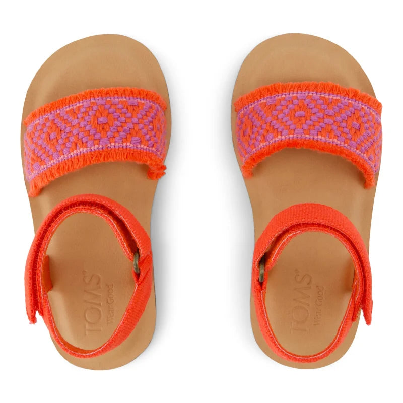 Toms Toms Παίδικα Πέδιλα για Κορίτσια Κόκκινα Πέδιλο Κορίτσι / Sandals Girl 10022119_T_Girl_Remi_FlameDiamondGlobalStrap_T