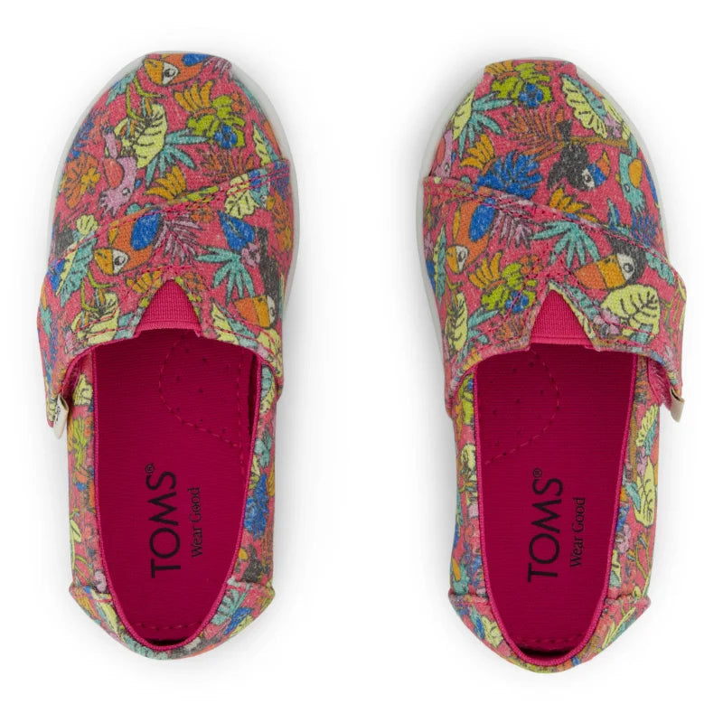 Toms Toms Παιδική Υφασμάτινη Εσπαντρίγια Ροζ Εσπαντρίγιες Κορίτσι / Espadrilles Girl 10022120_T_AlpargataClassic_FuchsiaBirdsofParadisePrint_T
