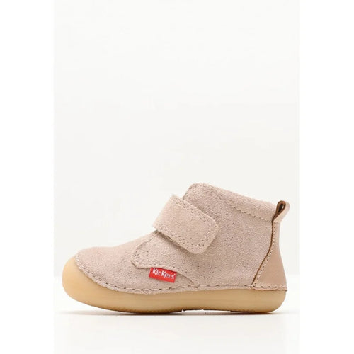 Kickers Suede Children's Boots with Scratches Beige