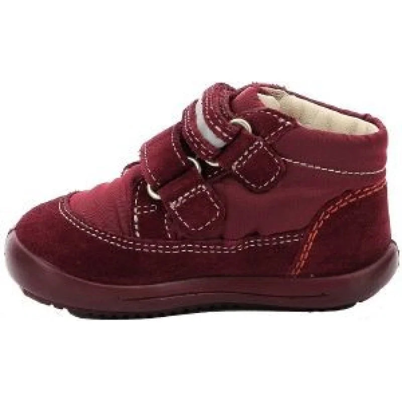 Kickers Kikood Kids Leather Boots with Scratches Red