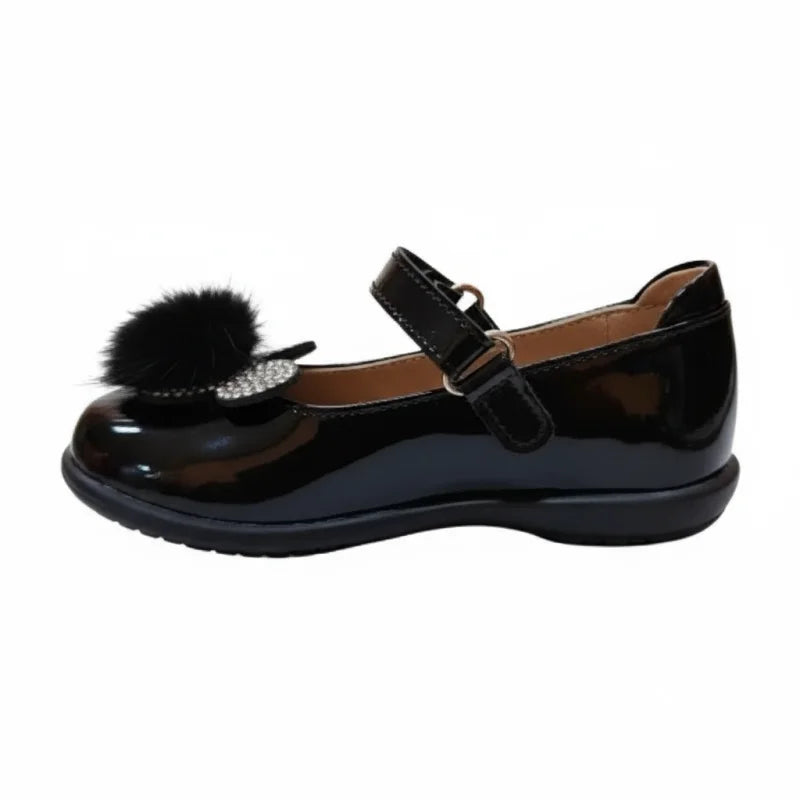 Ricco Ricco Mondo Παιδικές Μπαλαρίνες Ανατομικές με Σκρατς Λουστρίνι Μαύρες Μπαρέτα/ Ballerina / Flat Shoes Girl 1_1f45456e-7194-41cf-b7ed-ecd097b56776