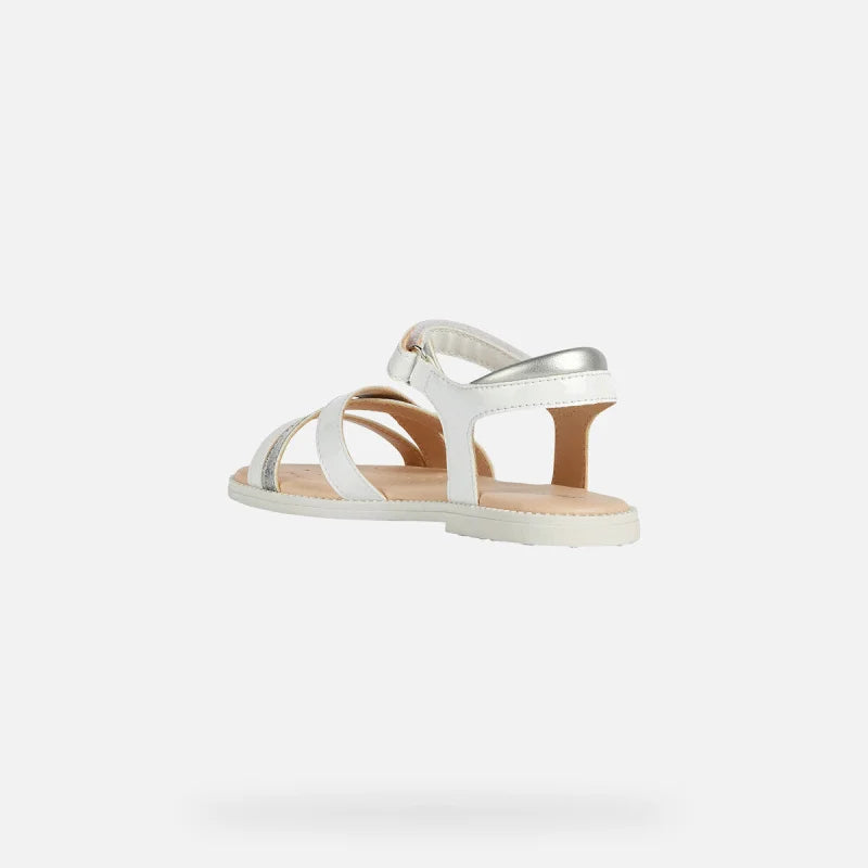 Geox Geox Παιδικά Πέδιλα Karly Ανατομικά Λευκά Πέδιλο Κορίτσι / Sandals Girl 20230228153544_5a4ef459