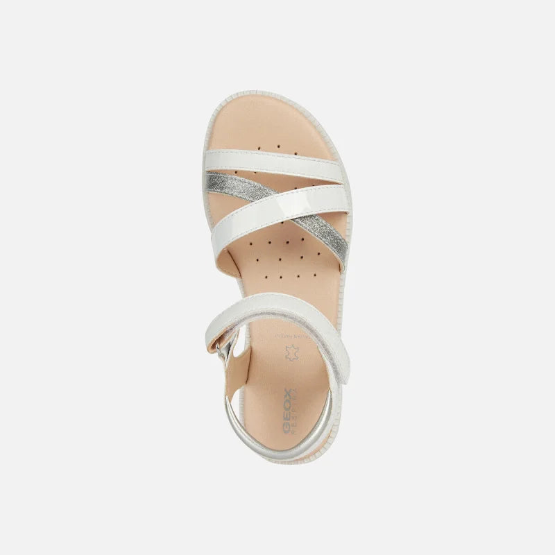 Geox Geox Παιδικά Πέδιλα Karly Ανατομικά Λευκά Πέδιλο Κορίτσι / Sandals Girl 20230228153545_1d7098f2