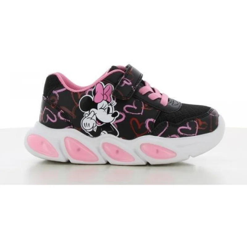 Leomil Disney Minnie Mouse Παιδικά Sneakers με Σκρατς Μαύρα Παπούτσι Κορίτσι Φωτάκια / Shoes with Lights Girl 20250915200803_disney_paidika_sneakers_me_skrats_mayra_dm011379