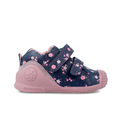 Biomecanics Bottines Anatomiques Enfant en Cuir avec Rayures Bleu