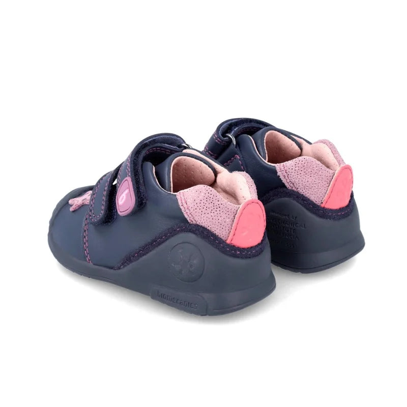 Biomecanics Bottines Anatomiques Enfant en Cuir à Rayures Bleu Marine