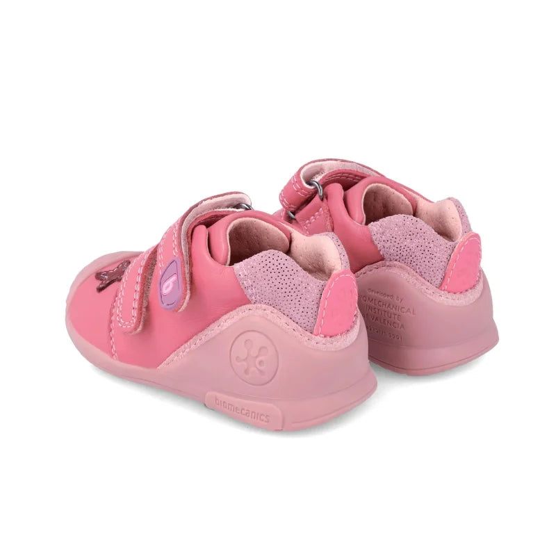 Biomecanics Leather Children's Boots with Scratches Pink