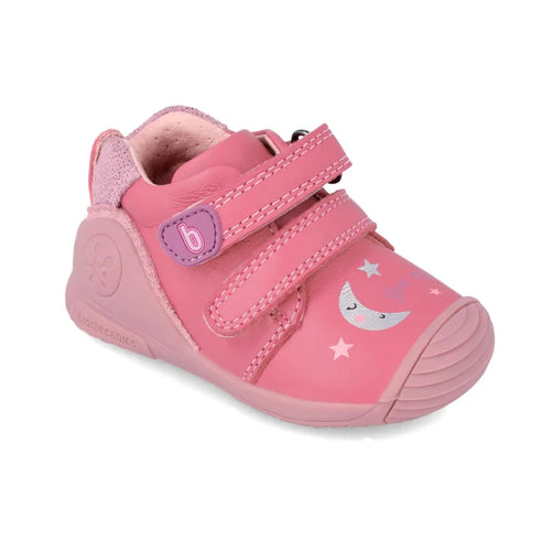 Biomecanics Leather Children's Boots with Scratches Pink