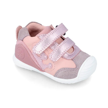 Biomecanics Baskets Enfant à Rayures Rose