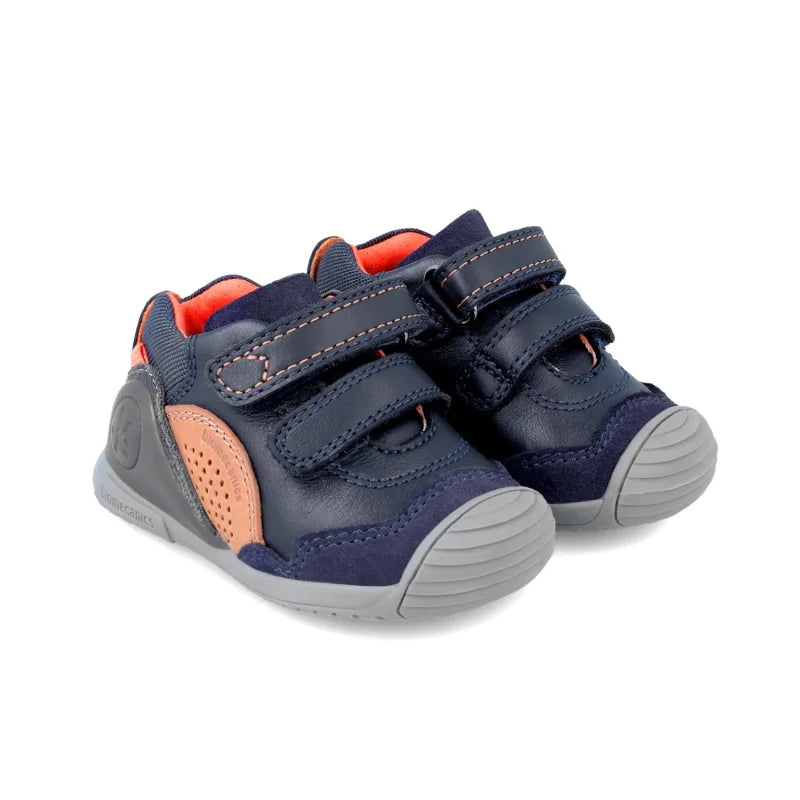 Biomecanics Anatomical Leather Children's Boots with Scratches Navy Blue