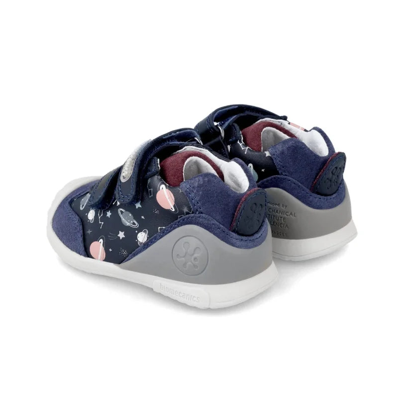 Biomecanics Bottines Anatomiques Enfant en Cuir à Rayures Bleu Marine