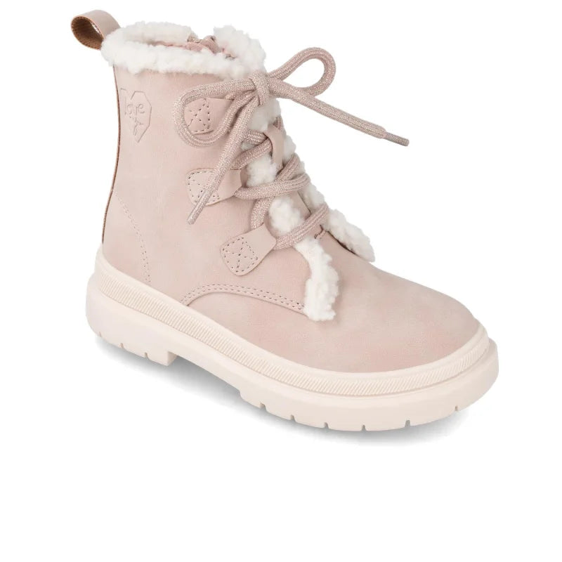Garvalin Girls Leather Zip Up Boots Pink