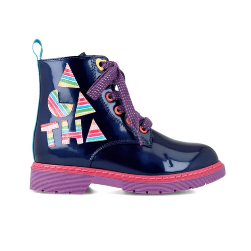 Αgatha Ruiz De La Prada Agatha Ruiz De La Prada Παιδικά Μποτάκια Λουστρίνι με Φερμουάρ Μπλε Μποτάκι Κορίτσι / Boots Girl 231960-A-01