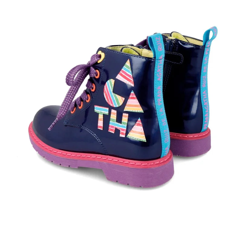 Αgatha Ruiz De La Prada Agatha Ruiz De La Prada Παιδικά Μποτάκια Λουστρίνι με Φερμουάρ Μπλε Μποτάκι Κορίτσι / Boots Girl 231960-A-03