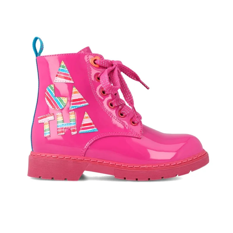 Αgatha Ruiz De La Prada Agatha Ruiz De La Prada Παιδικά Αρβυλάκια από Λουστρίνι με Φερμουάρ Φούξια Μποτάκι Κορίτσι / Boots Girl 231960-B-01