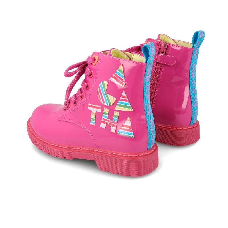 Αgatha Ruiz De La Prada Agatha Ruiz De La Prada Παιδικά Αρβυλάκια από Λουστρίνι με Φερμουάρ Φούξια Μποτάκι Κορίτσι / Boots Girl 231960-B-03