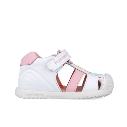 Biomecanics Biomecanics Ανατομικά Παιδικά Παπουτσοπέδιλα για Κορίτσια Λευκά Πέδιλο Κορίτσι / Sandals Girl 252106-B050-01