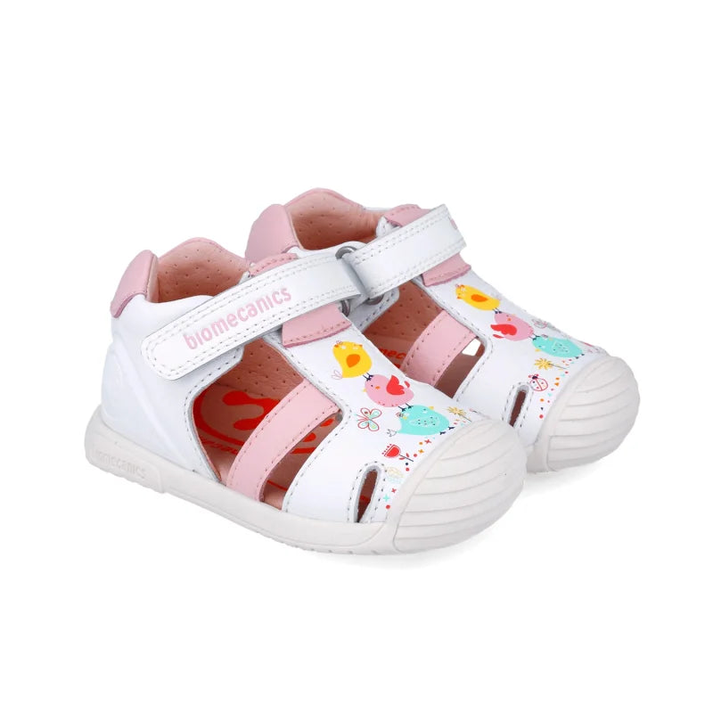 Biomecanics Biomecanics Ανατομικά Παιδικά Παπουτσοπέδιλα για Κορίτσια Λευκά Πέδιλο Κορίτσι / Sandals Girl 252106-B050-02