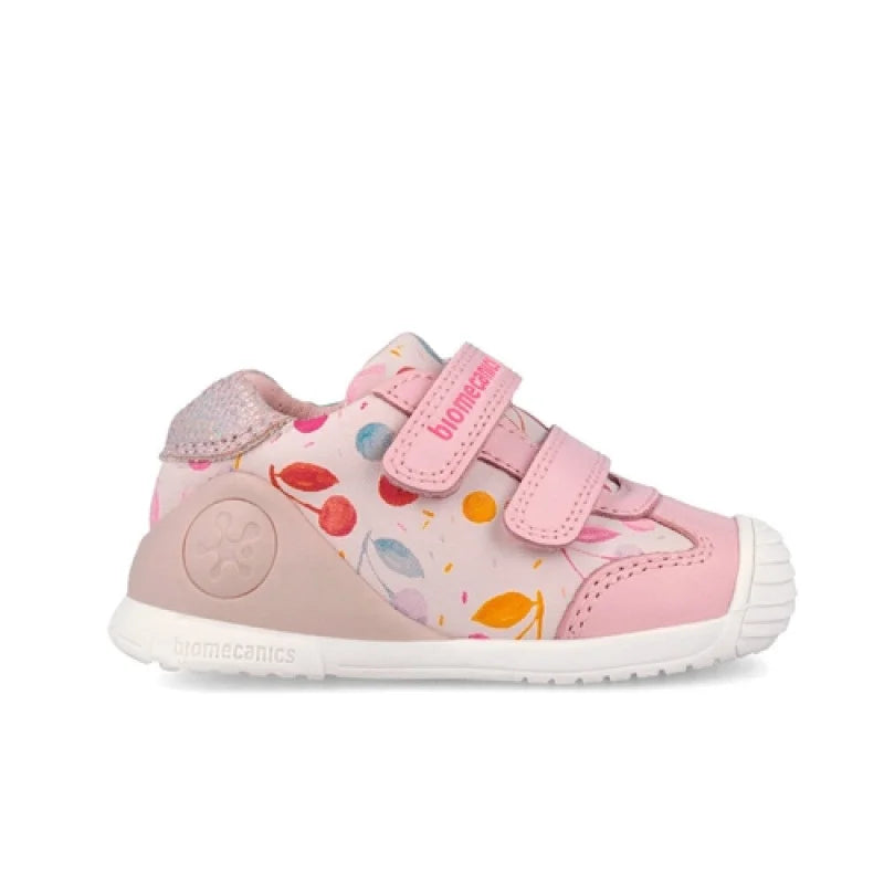 Biomecanics Biomecanics 262102-A779 Cotton Βρεφικά Παπούτσια με Σχέδιο Κεράσια ροζ Sneaker Κορίτσι / Sneaker Girl 262102-A779-01-1000x1000