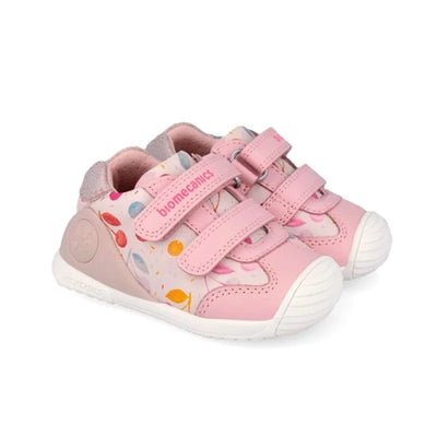 Biomecanics Biomecanics 262102-A779 Cotton Βρεφικά Παπούτσια με Σχέδιο Κεράσια ροζ Sneaker Κορίτσι / Sneaker Girl 262102-A779-02-1000x1000