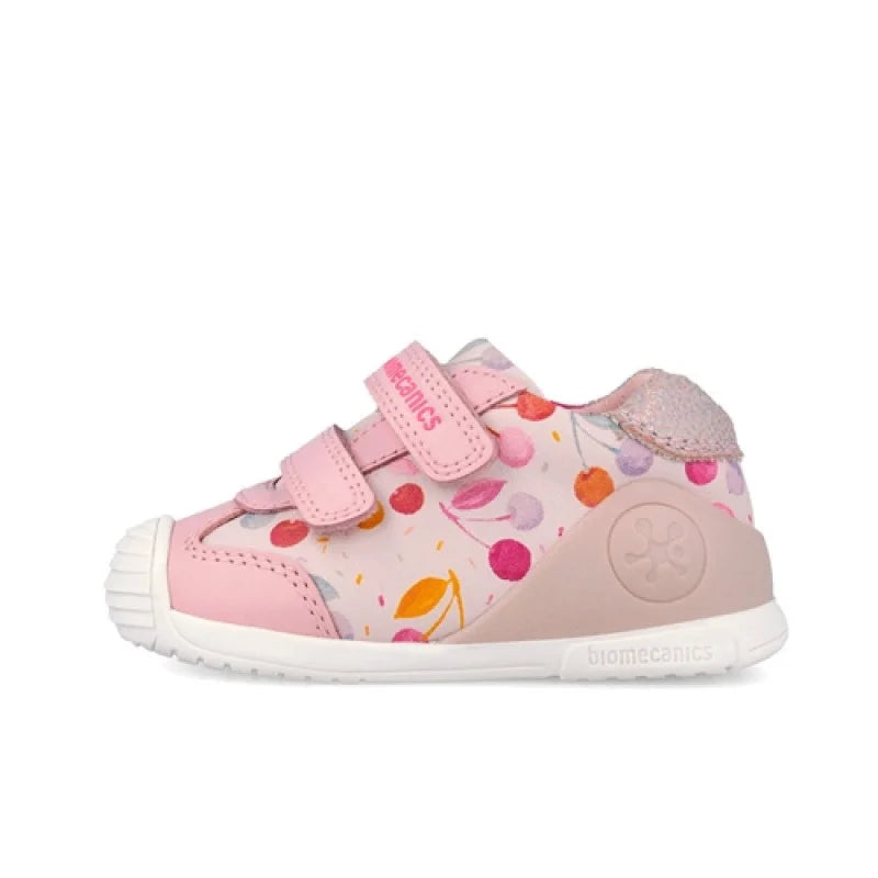 Biomecanics Biomecanics 262102-A779 Cotton Βρεφικά Παπούτσια με Σχέδιο Κεράσια ροζ Sneaker Κορίτσι / Sneaker Girl 262102-A779-05-1000x1000
