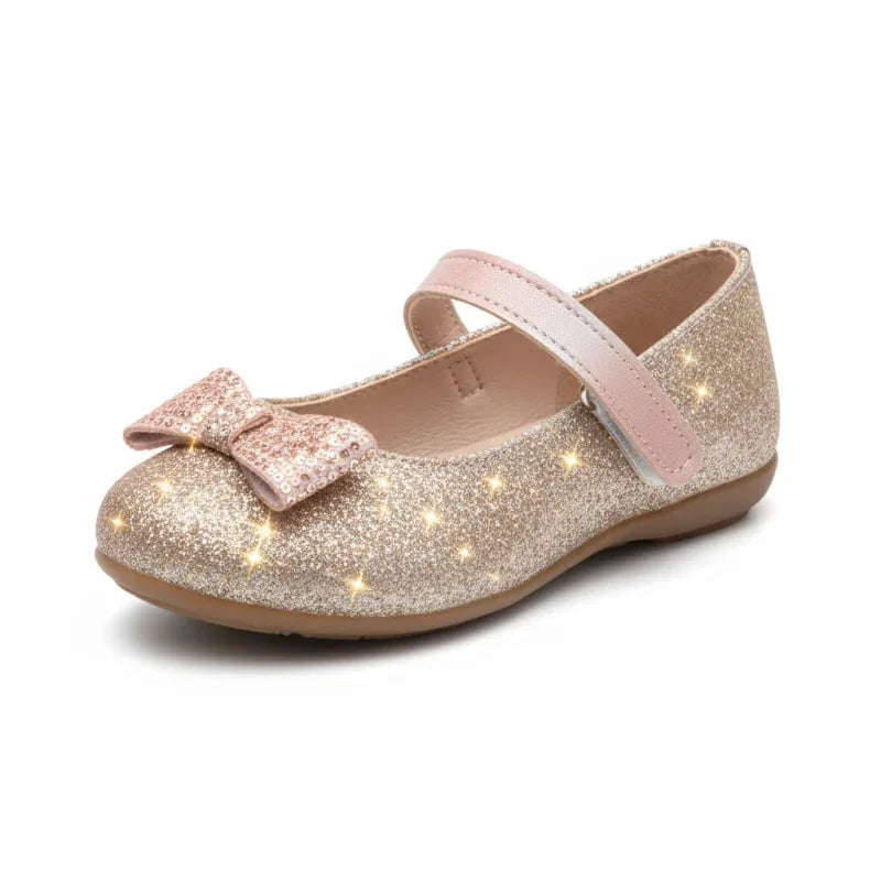 Ricco Ricco Mondo Παιδικές Ανατομικές Μπαλαρίνες με Σκρατς Δερμάτινες Χρυσό Glitter Μπαρέτα/ Ballerina / Flat Shoes Girl 2_13074c8d-8630-4cbd-9e80-a8871fe8df98