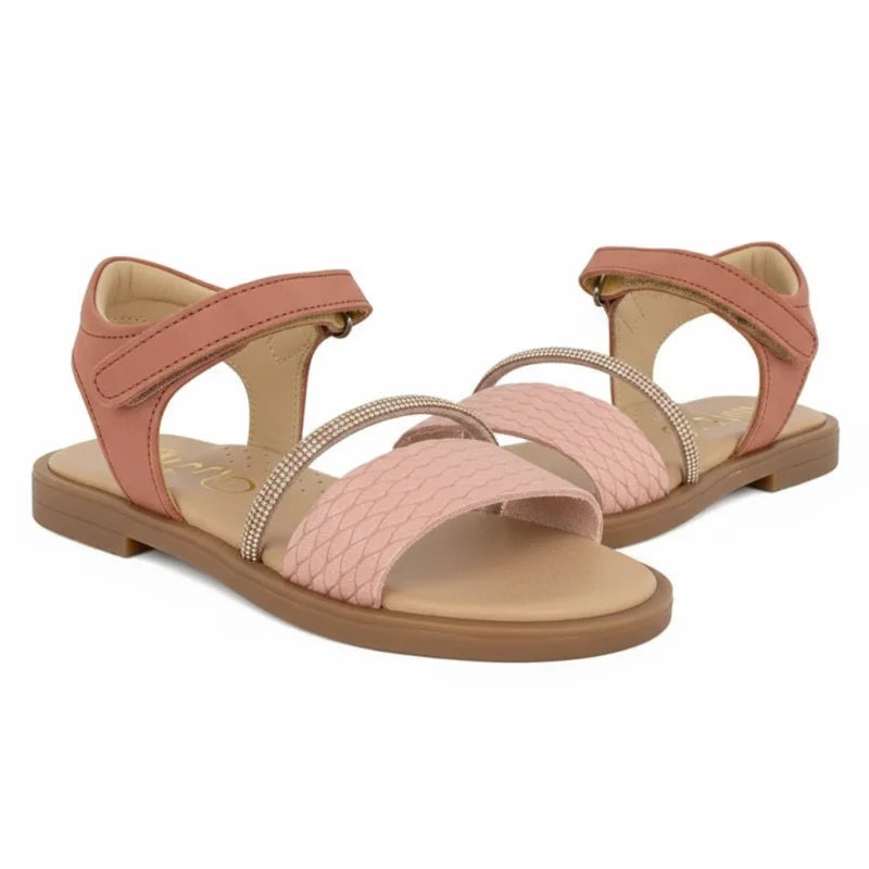 Ricco Ricco Παιδικά Ελληνικά Δερμάτινα Πέδιλα Χειροποίητα Ανατομικά για Κορίτσια Ροζ Πέδιλο Κορίτσι / Sandals Girl 45_01376d26-2bfb-4841-a508-65303a9d48b1