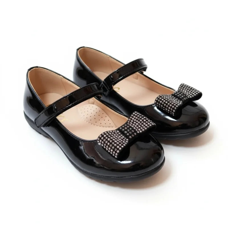 Ricco Ricco Mondo Παιδικές Μπαλαρίνες Ανατομικές με Σκρατς Μαύρο Λουστρινί Μπαρέτα/ Ballerina / Flat Shoes Girl 45_0649bed5-dfc7-4c0a-b3e7-d406eb40809f