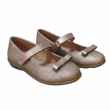 Ballerines anatomiques pour enfants Ricco Mondo avec cuir rayé or