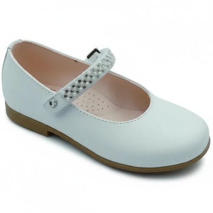 Pablosky Pablosky Παιδικές Ανατομικές Δερμάτινες Μπαλαρίνες για Κορίτσια Λευκές Μπαρέτα/ Ballerina / Flat Shoes Girl 45_1aebb666-1d9e-4030-b7cd-ec7f5446849c