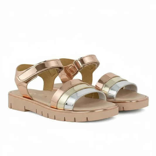 Ricco Ricco Παιδικά Ελληνικά Δερμάτινα Πέδιλα Χειροποίητα Ανατομικά για Κορίτσια Μεταλικό Πέδιλο Κορίτσι / Sandals Girl 45_77aa33bb-734e-46cb-9569-bbaa990e5174