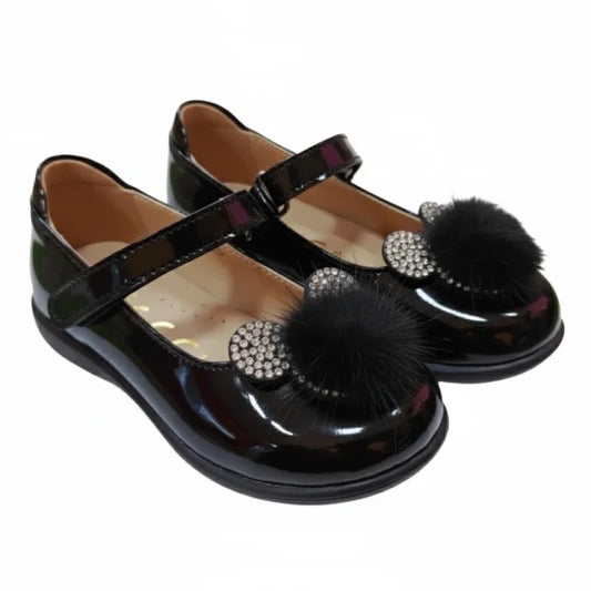 Ricco Ricco Mondo Παιδικές Μπαλαρίνες Ανατομικές με Σκρατς Λουστρίνι Μαύρες Μπαρέτα/ Ballerina / Flat Shoes Girl 45_8b55691b-4be3-43ac-8869-ddd87545af73