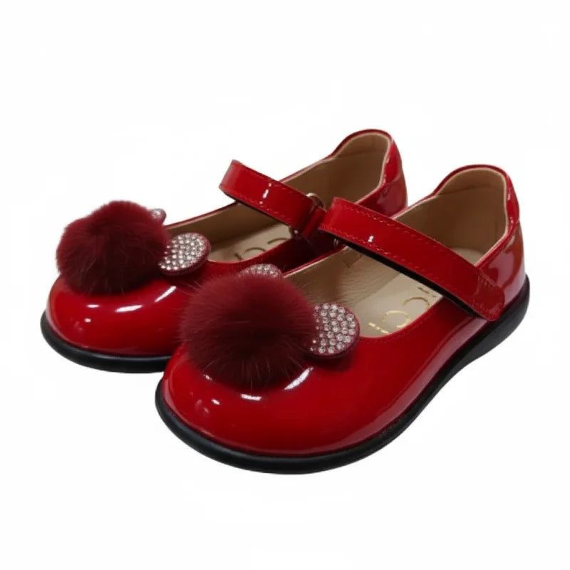 Ricco Ricco Mondo Παιδικές Μπαλαρίνες Ανατομικές με Σκρατς Λουστρίνι Κόκκινο Μπαρέτα/ Ballerina / Flat Shoes Girl 45_95125dfb-479a-4ffe-9932-5d9db40948fd