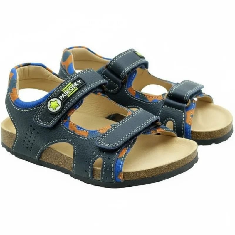 Pablosky Pablosky παιδικά ανατομικά δερμάτινα πέδιλα για αγόρια Μπλε Navy Πέδιλο Αγόρι / Sandals Boy 45_a069f52e-c5e1-49e9-8ab9-f8f54059b717