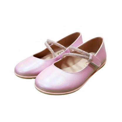 Ricco Ricco Παιδικές Ελληνικές Δερμάτινες Μπαλαρίνες Χειροποίητες Ανατομικές για Κορίτσια Ροζ Πέρλα Μπαρέτα/ Ballerina / Flat Shoes Girl 45_b8a4372e-c3d6-4e76-8f5a-c2ede0b06ba0