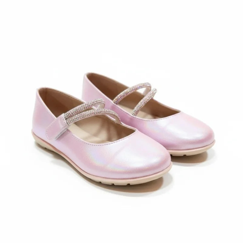 Ricco Ricco Παιδικές Ελληνικές Δερμάτινες Μπαλαρίνες Χειροποίητες Ανατομικές για Κορίτσια Ροζ Πέρλα Μπαρέτα/ Ballerina / Flat Shoes Girl 45_bb512ae7-a70c-4326-9809-98bd59dc7836