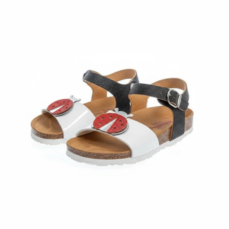 Bionatura Bionatura Δερμάτινα Παιδικά Πέδιλα για Κορίτσια Άσπρο Μαύρο Πέδιλο Κορίτσι / Sandals Girl 45_ce69a6ee-0755-4d4c-a28a-a622a32b0848