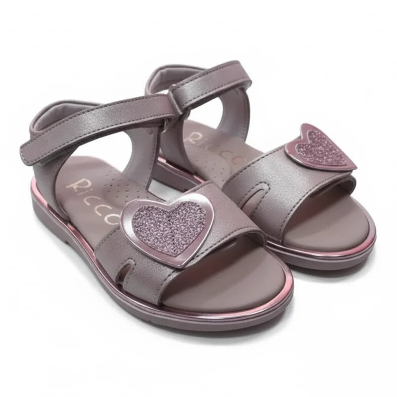 Ricco Ricco Παιδικά Ελληνικά Δερμάτινα Πέδιλα Χειροποίητα Ανατομικά για Κορίτσια Μεταλικό Πέδιλο Κορίτσι / Sandals Girl 45_d54b1a00-ede8-419b-96aa-f091f03789d0