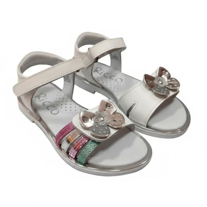 Ricco Ricco Παιδικά Ελληνικά Δερμάτινα Πέδιλα Χειροποίητα Ανατομικά για Κορίτσια Λευκό Πέδιλο Κορίτσι / Sandals Girl 45_febbcadf-882b-42a5-a604-994d2484219e