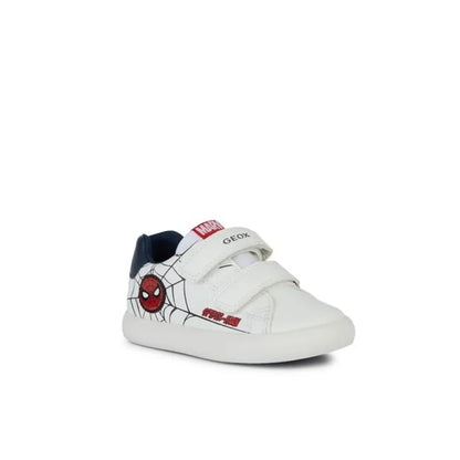 Geox Kids Spidey Anatomical Sneakers for Boys White Red