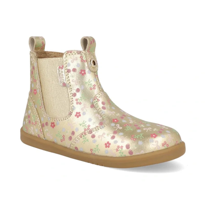 Bobux Bobux Ανατομικά Δερμάτινα Μποτάκια Jodhpur για Κορίτσια - Χρυσά με Λουλουδάκια Μποτάκι Κορίτσι / Boots Girl 64146_bq10013f11le-kotnikove-boty-bobux-jodhpur-gold-multi-1