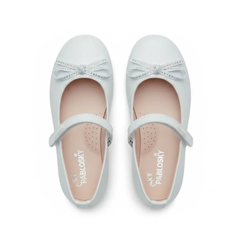 Pablosky Pablosky Παιδικές Ανατομικές Δερμάτινες Μπαλαρίνες για Κορίτσια Λευκές Μπαρέτα/ Ballerina / Flat Shoes Girl 9022a705161ff42b7879d88f1fd6d0e8_6f113593-bf93-4558-8fc1-b31b0bc5dcac
